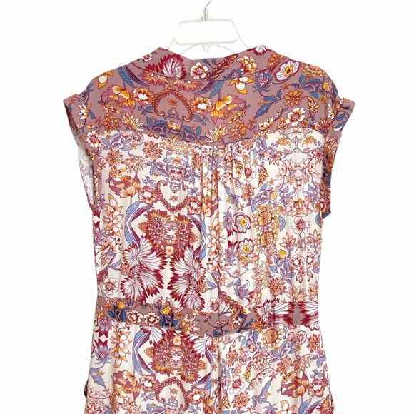 POL Womens Spring Garden Wide Leg Jumpsuit S Multicolor Floral Boho Patchwork - Picture 5 of 8